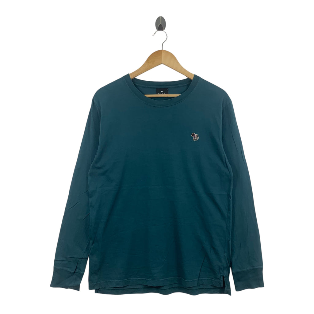 PAUL SMITH LONDON Embroidered Logo Tee Shirt Top Long Sleeve