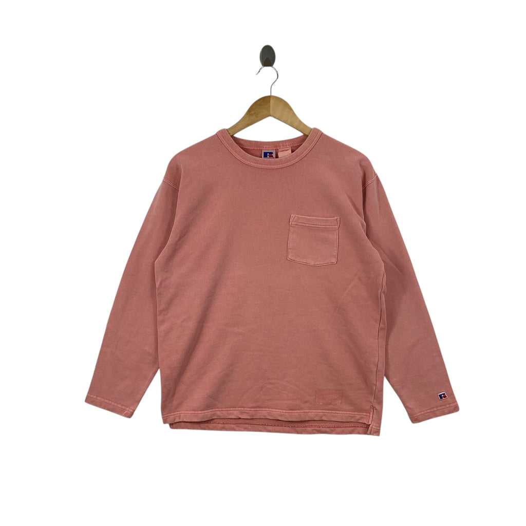 Vintage RUSSELL ATHLETIC Pocket Plain Design Pastel Sweatshirt Sweater Pullover Jumper Designer