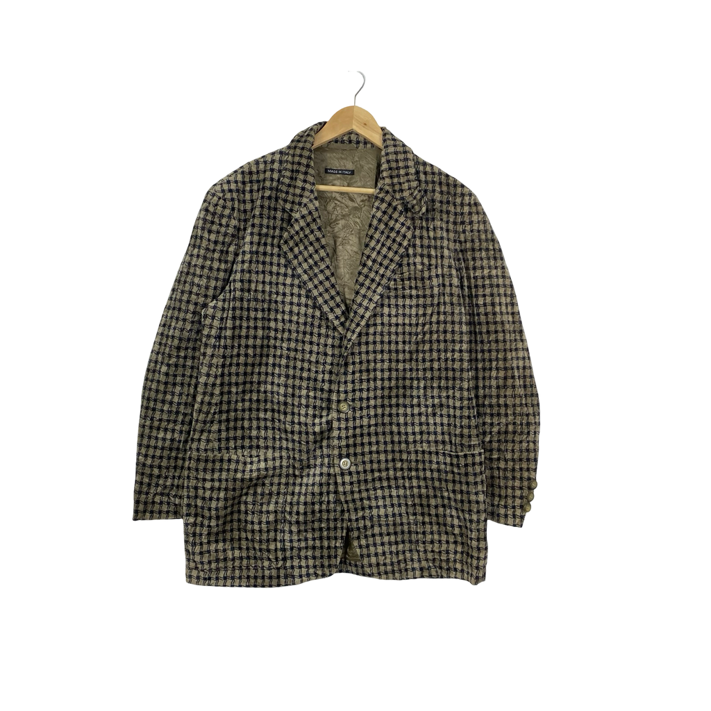 Vintage EMPORIO ARMANI GIORGIO Pleats Checks Blazer Coat Suit Made In Italy