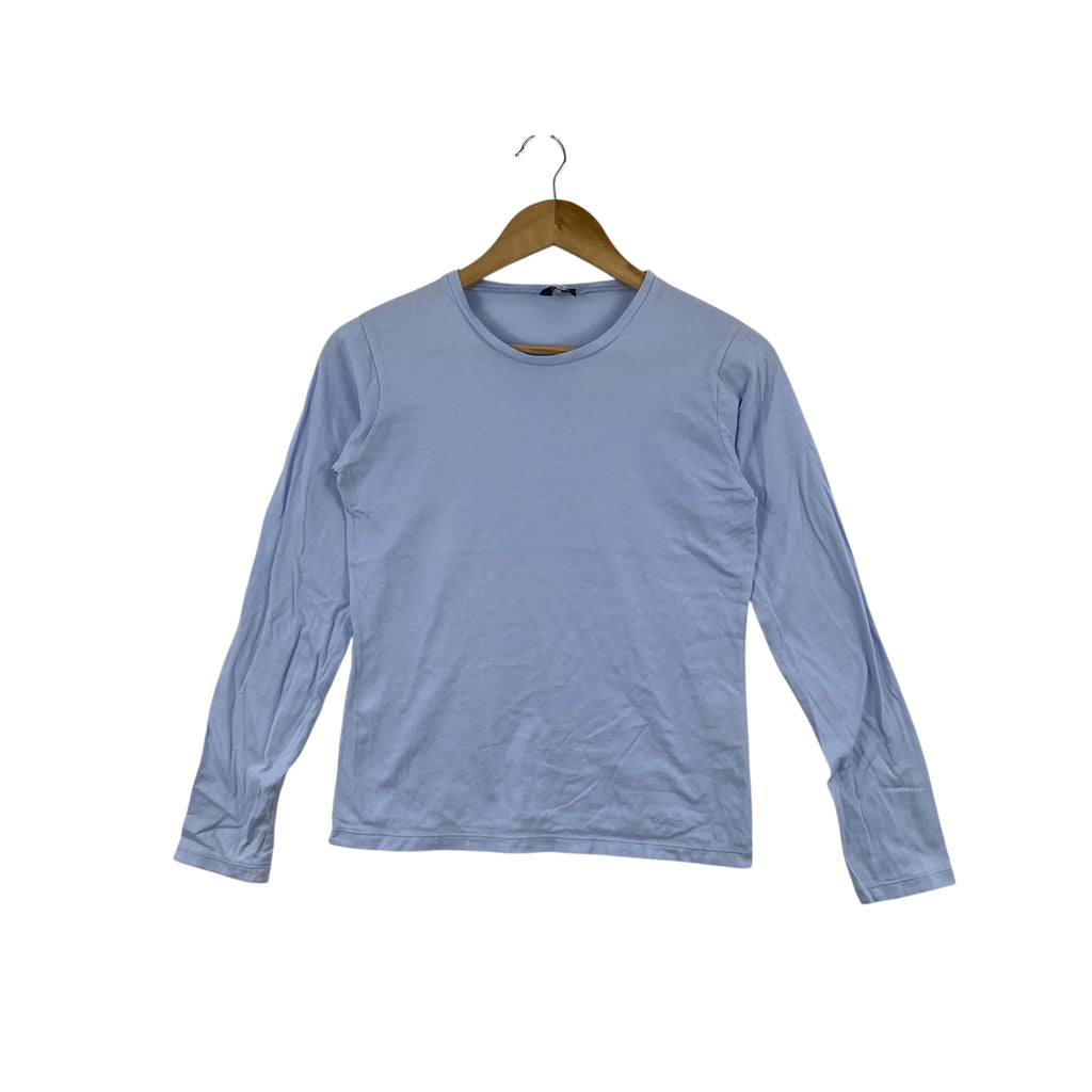 Vintage PASSE BLU Long Sleeve T-Shirt Crew Neck Basic Casual Stretch Top