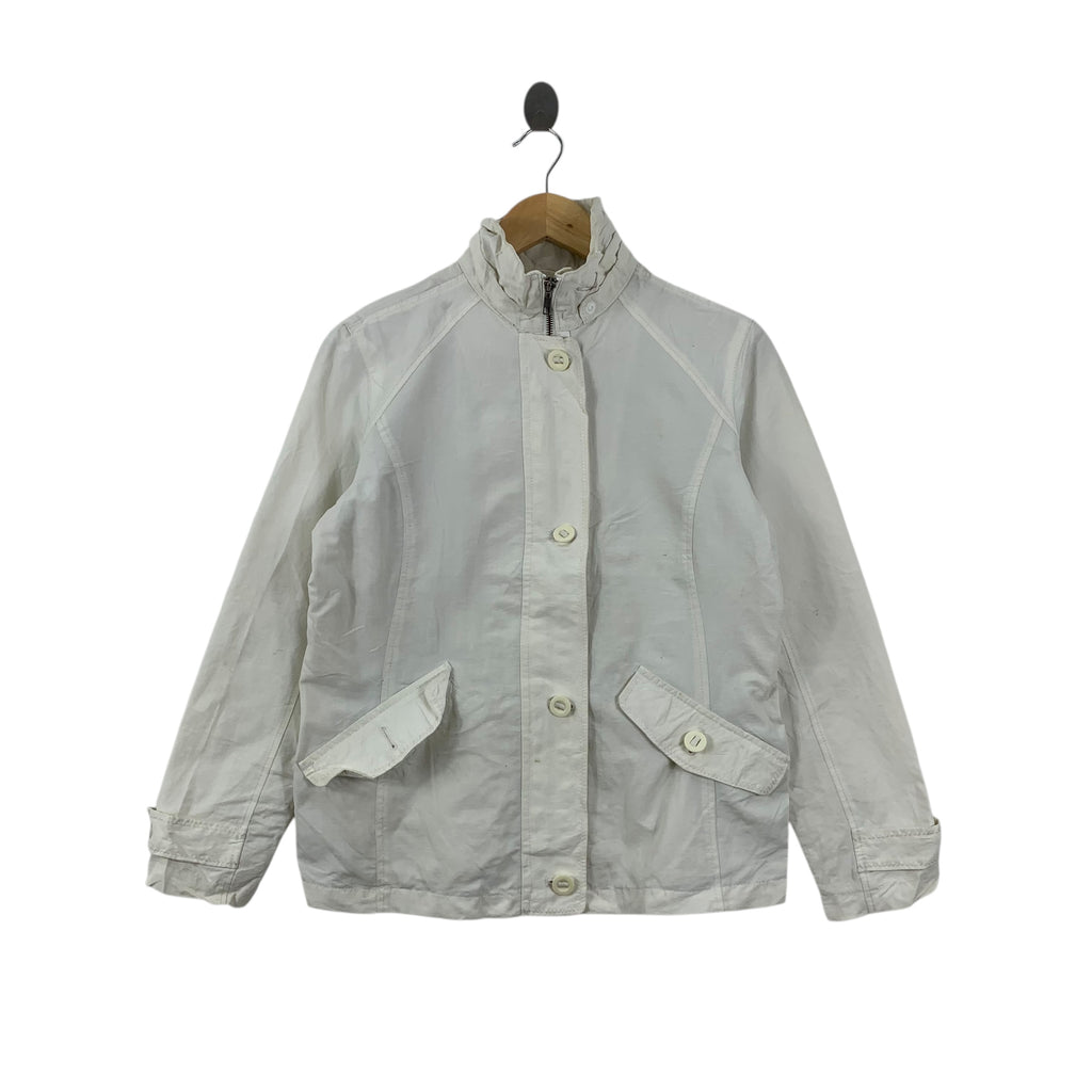 Vintage LANDS’ END Outdoor Camping White Jacket Windbreaker