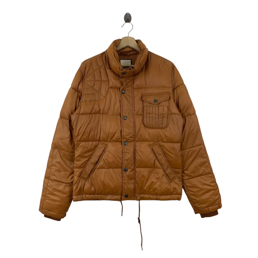 Vintage DIESEL  Puffer Jacket  Quilted Down Winter Coat Streetwear Retro Snap Button Bubble Jacket Utility Pocket Outerwear