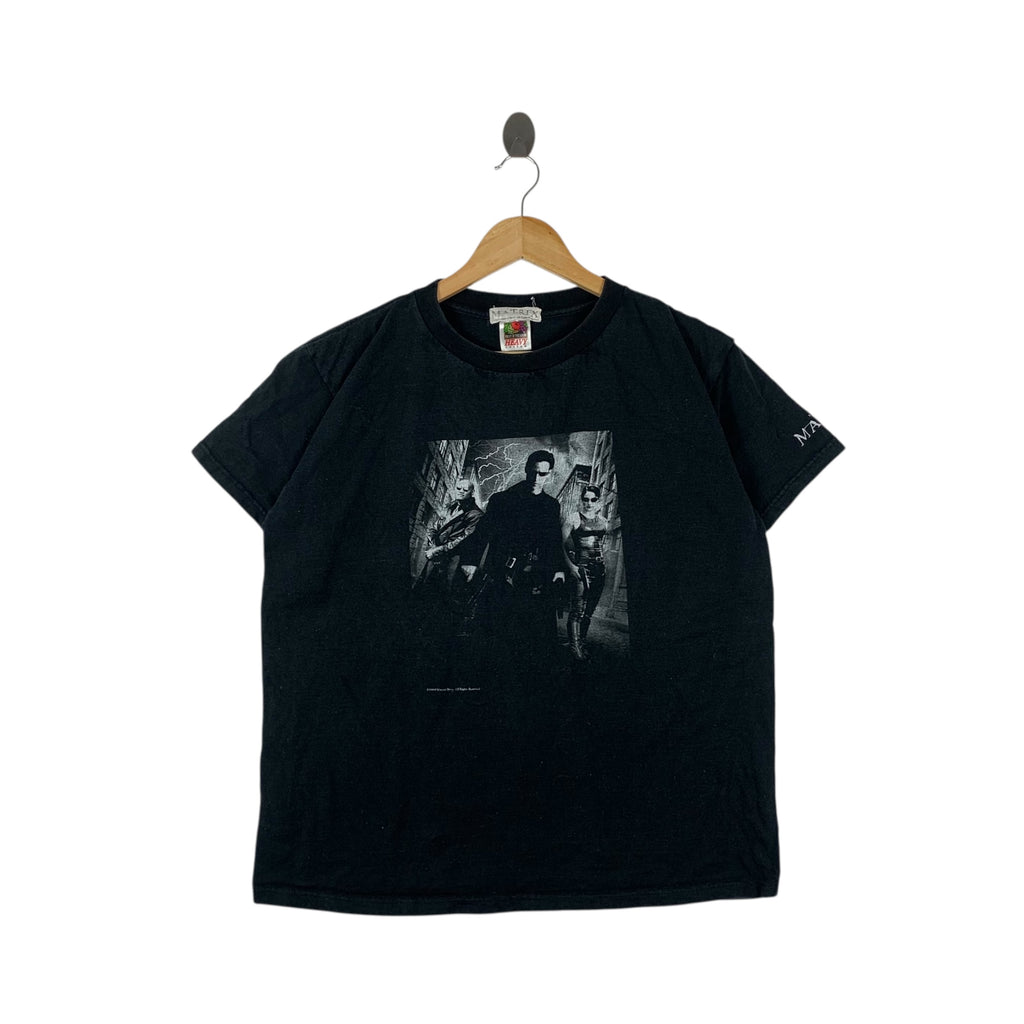 Vintage 1999 THE MATRIX MOVIE Film Neo Poster Tee Shirt Top Keanu Reeves