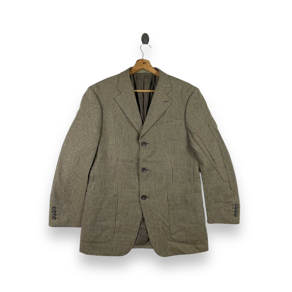 Vintage B. BY KRIZIA Italian Tailored Checkered Blazer Coat Classic Pattern Woomark Bleed