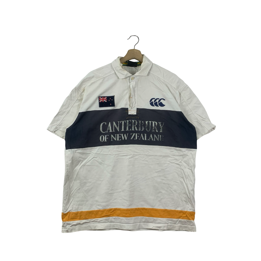 Vintage CANTERBURY NEW ZEALAND Australia Rugby Team Tee Shirt Top Polo Embroidered Logo