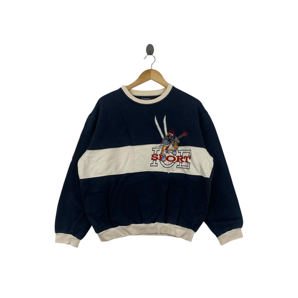 Vintage ICEBERG HISTORY SPORT Ski Embroidered Logo Sweatshirt Sweater Pullover Jumper Made In Italy