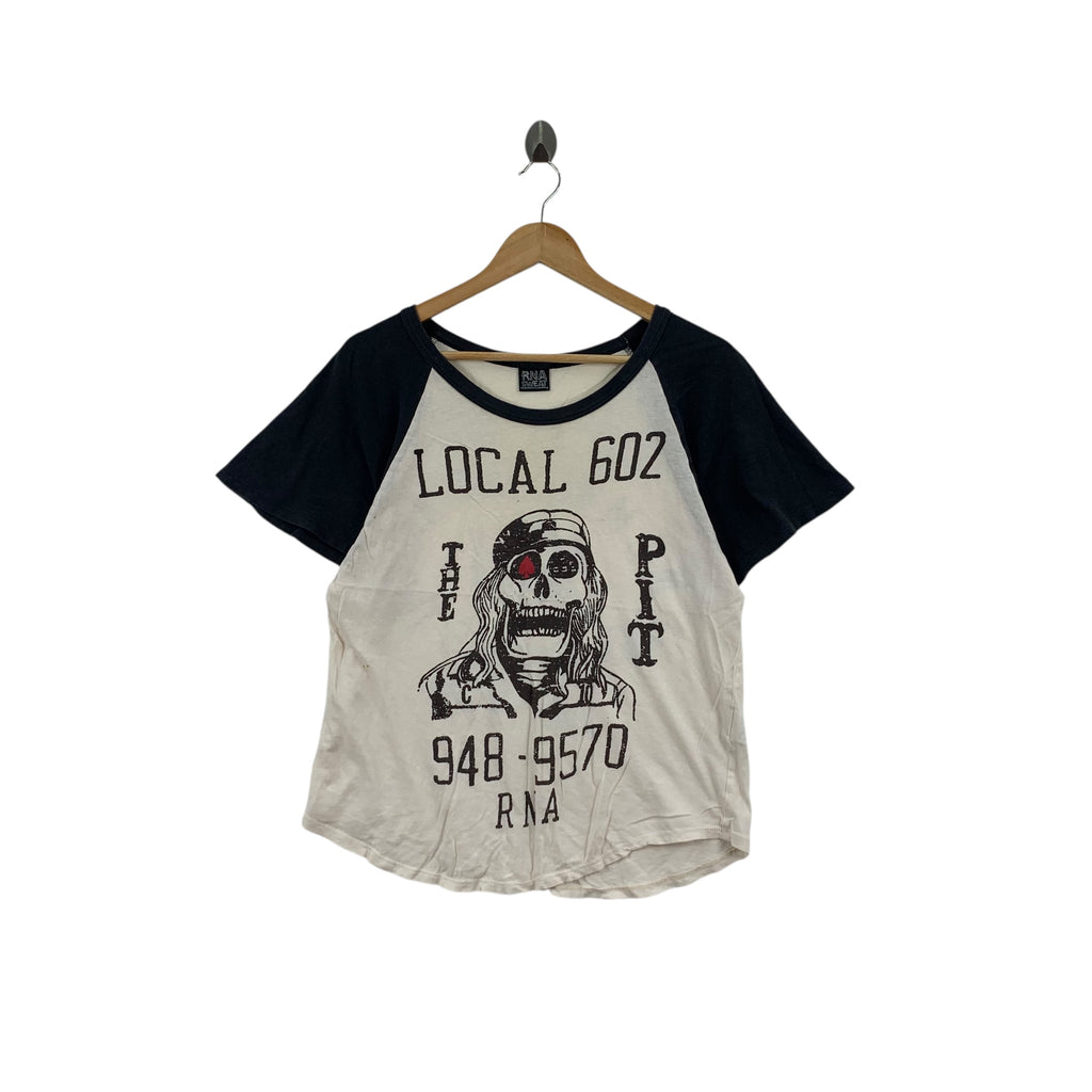 RNA JAPAN SWEAT Pirates Skull Bones Collection Tee Shirt Top Raglan
