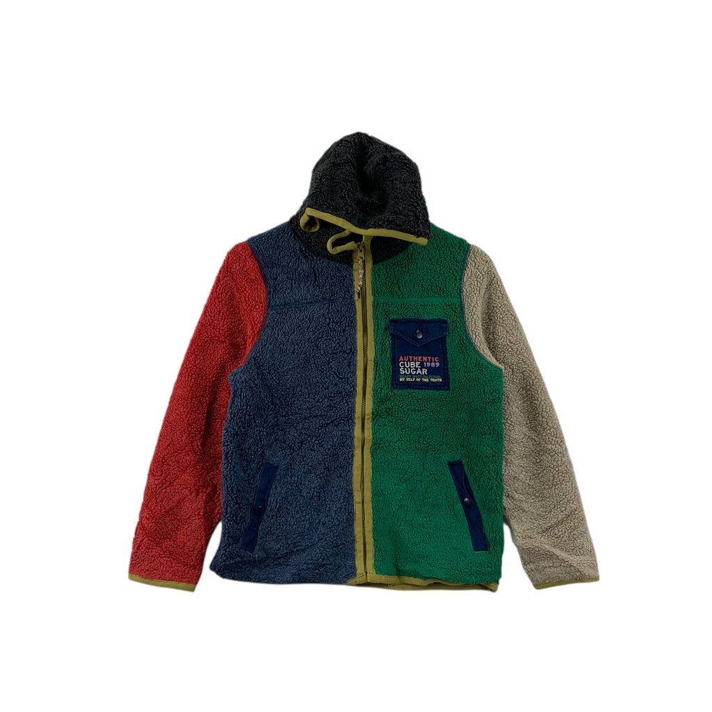 AUTHENTIC CUBE 1989 SUGAR Multi Color Heavy Duty Sherpa Hooded Fleece Jacket