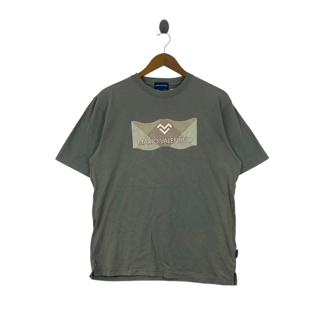 Vintage MARIO VALENTINO ITALY Center Box Logo Tee Shirt Top Made In Japan