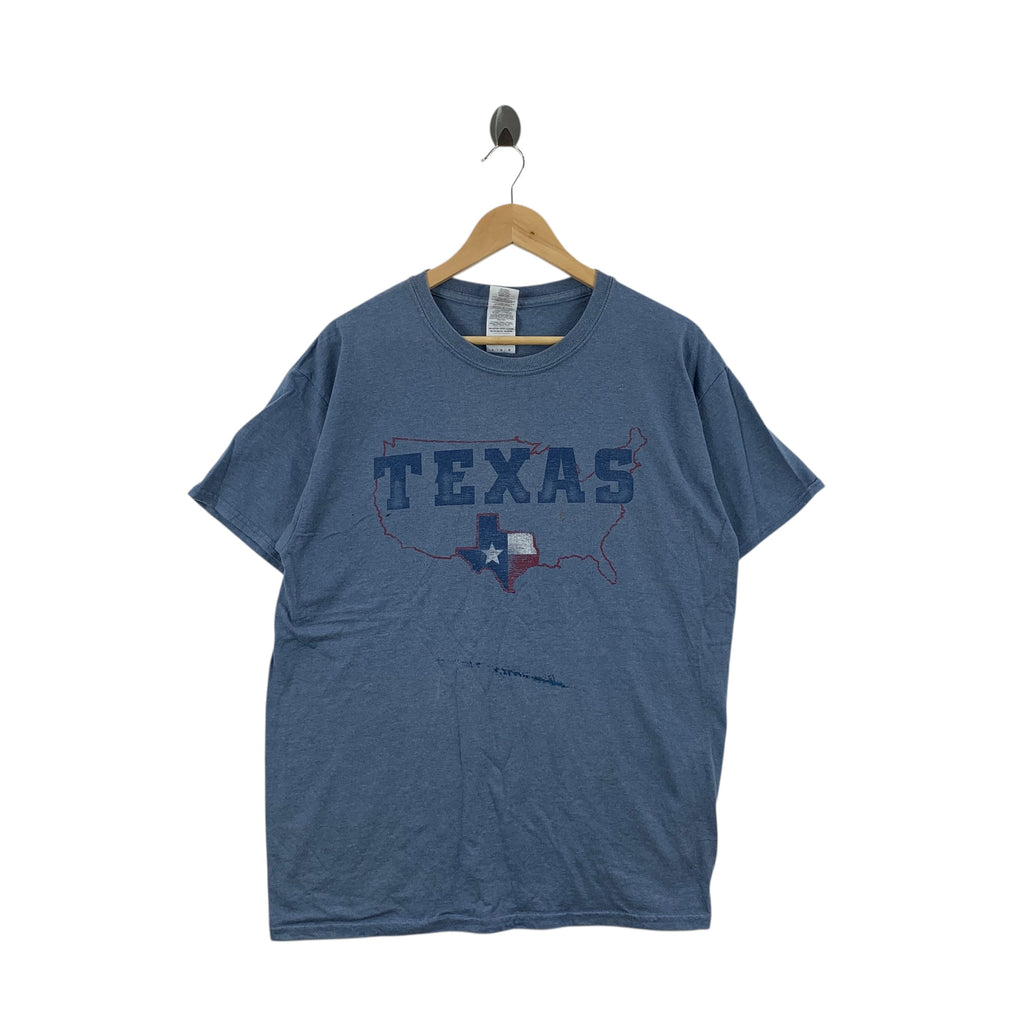 Vintage TEXAS USA MAPS Painter Splatter Design Tee Shirt Top United States