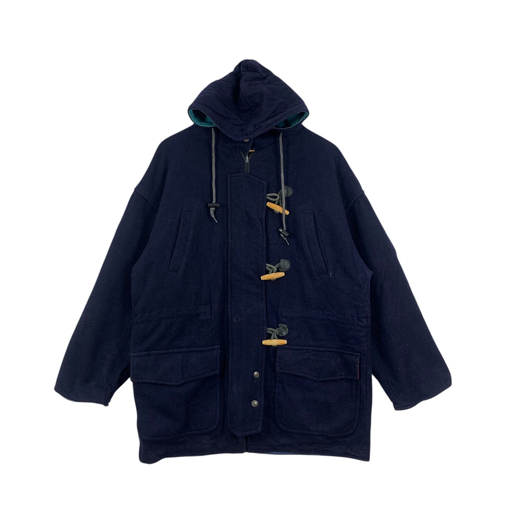 Vintage BRAEFAIR CAROL COHEN Blue Duffle Coat Heavy Jacket Outdoor Parka Windbreaker