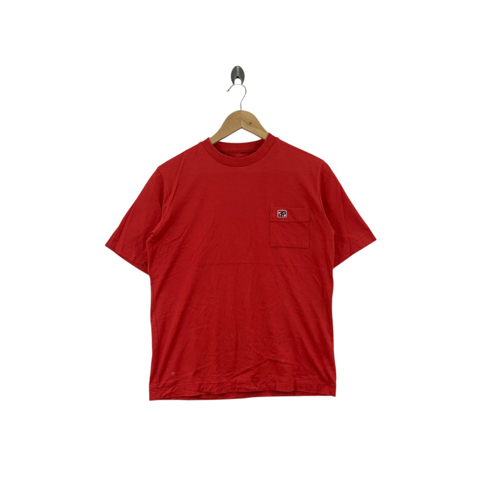 Vintage 70s ARNOLD PALMER GOLF Collection Red Tee Shirt Top Pocket Embossed Logo
