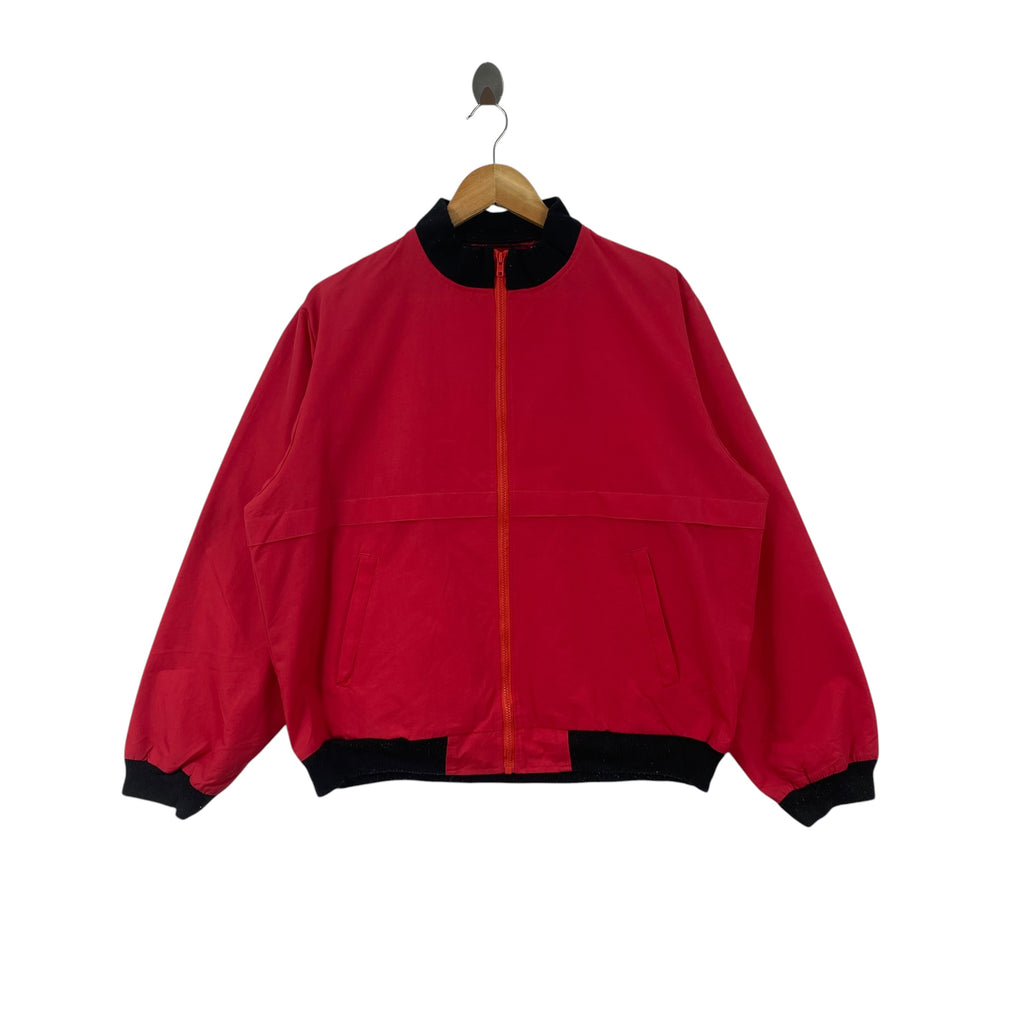 Vintage MEAT STAFF Meat Full Zip Harrington Bomber Work Jacket with Back Print Black Ribbed Trim