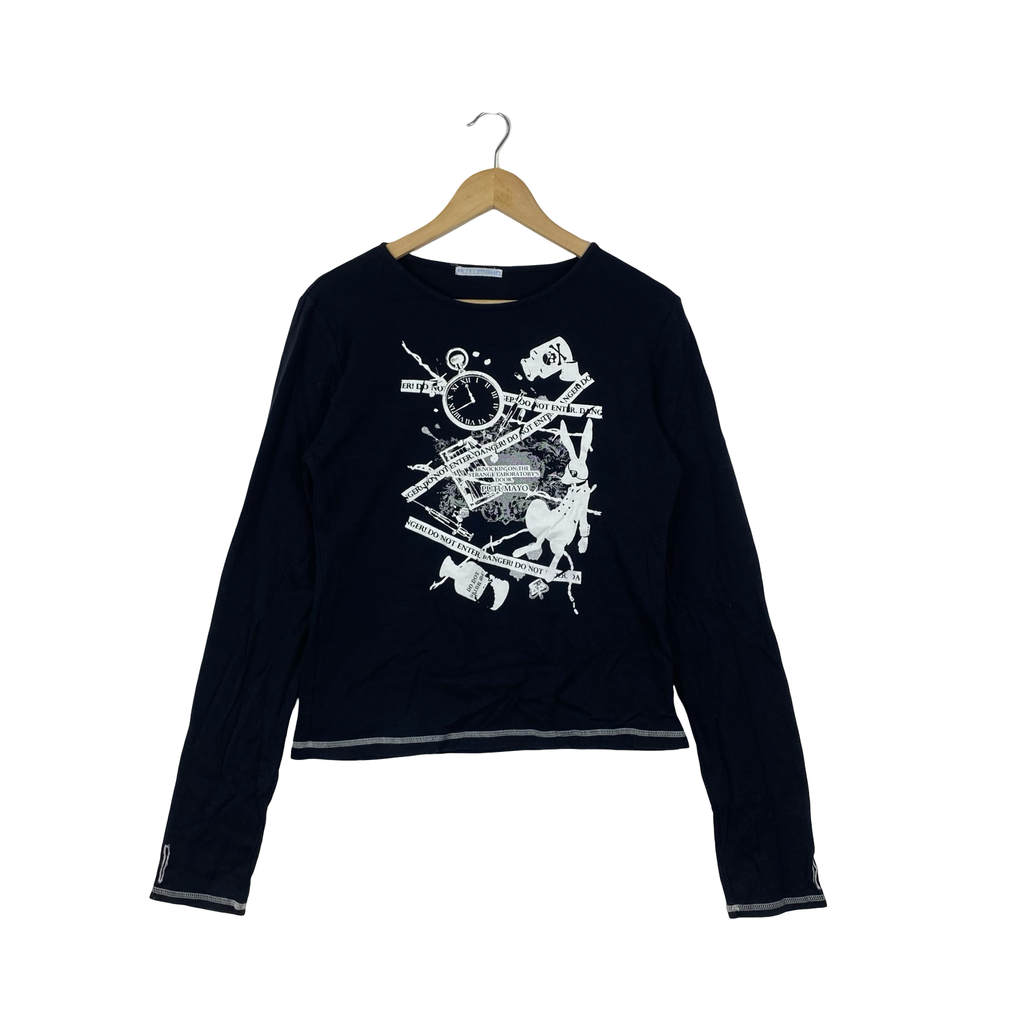 Vintage PUTUMAYO Graphic Long Sleeve T-Shirt Abstract Print Japanese Streetwear