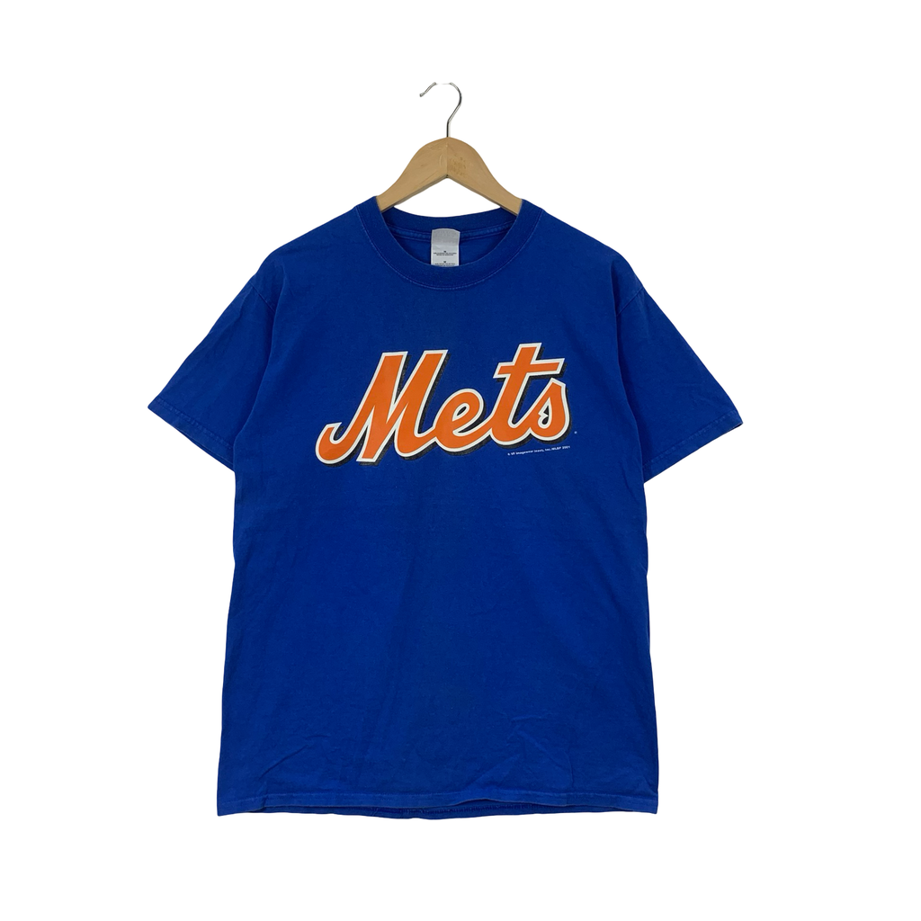 Vintage NEW YORK METS Piazza 31 Backhit Distress Tee Shirt Top Major League Baseball