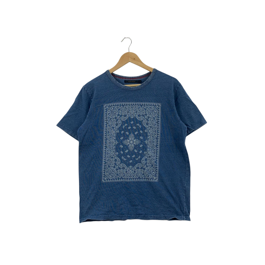 CIAO PANIC JAPAN Paisley Natural Pure Indigo Tee Shirt Top Illustration
