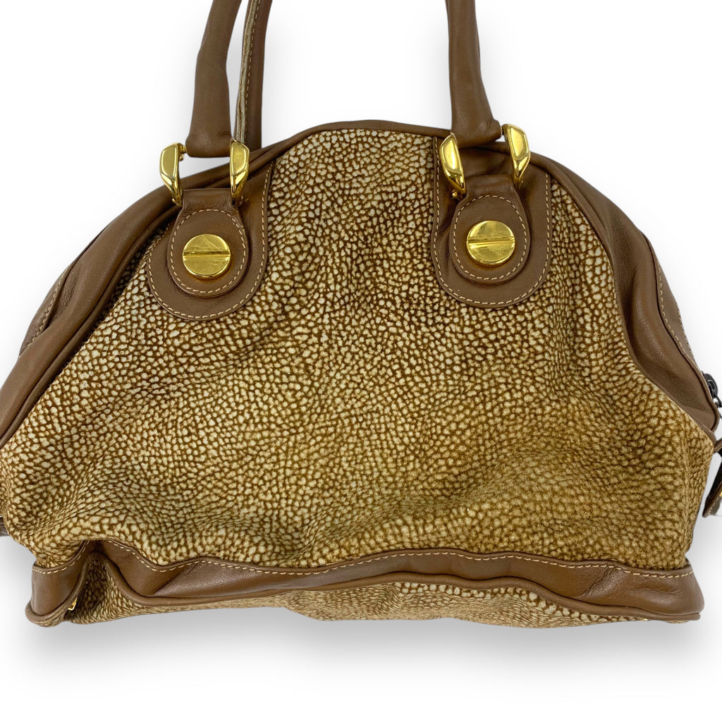 Vintage BORBONESE RED WALL Leopard Pattern Handbag Handle Bags Travel Luggage