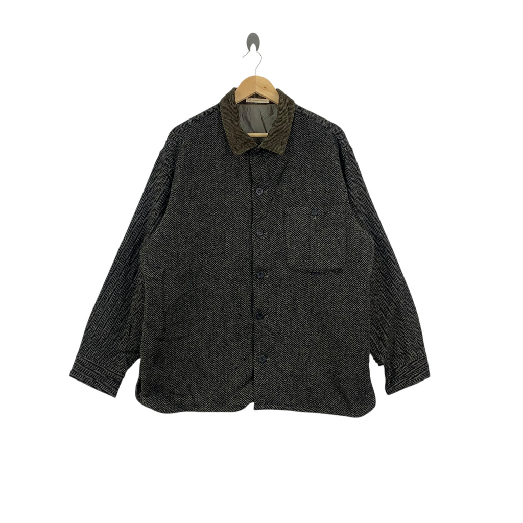 Vintage PAPAS ISLAND x SYDNEY H SHAW Herringbone Chore Jacket Heavy Coat Pure Wool