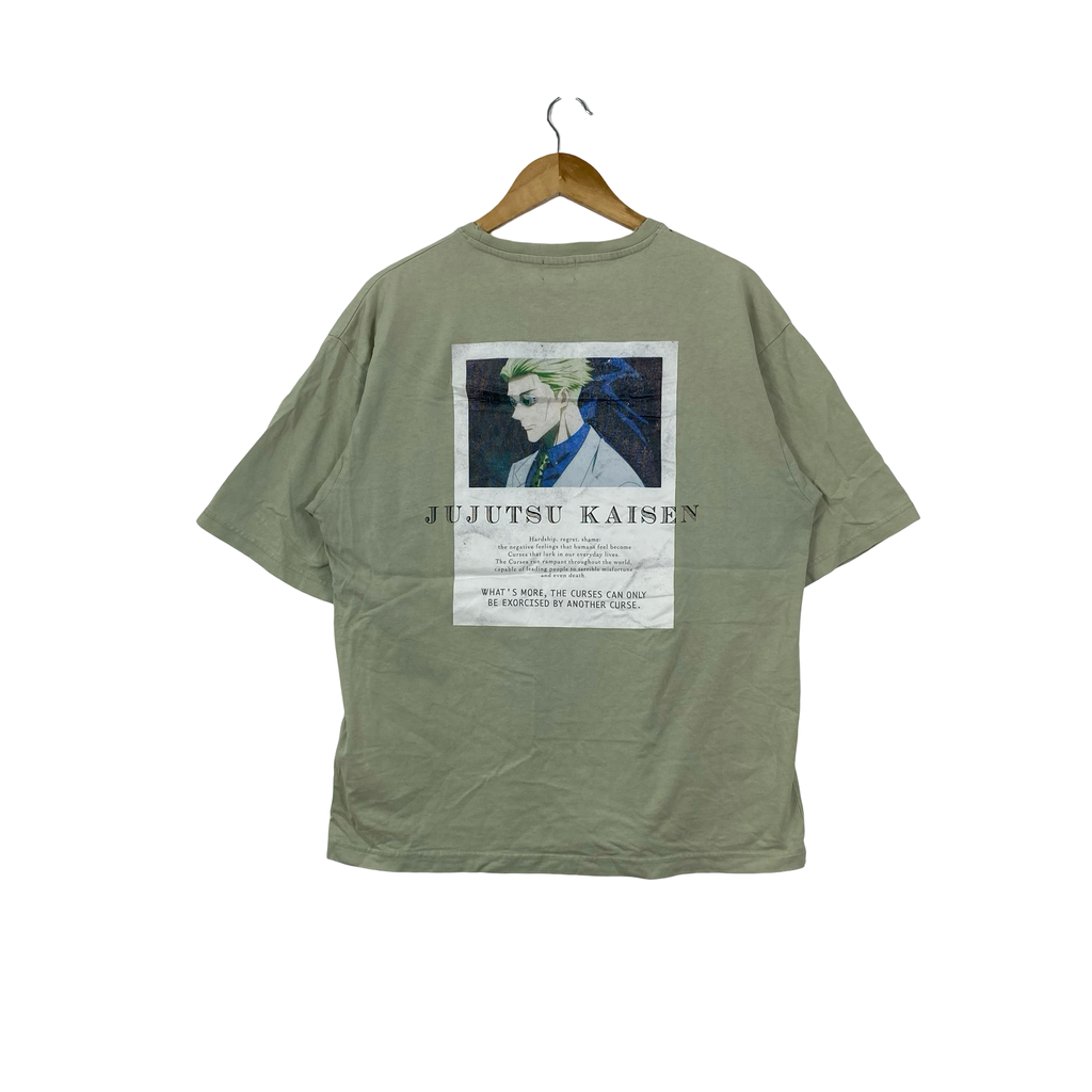 Vintage JUJUTSU KAISEN x RAGEBLUE Anime Graphic T-Shirt Embroidered Logo Japanese Streetwear