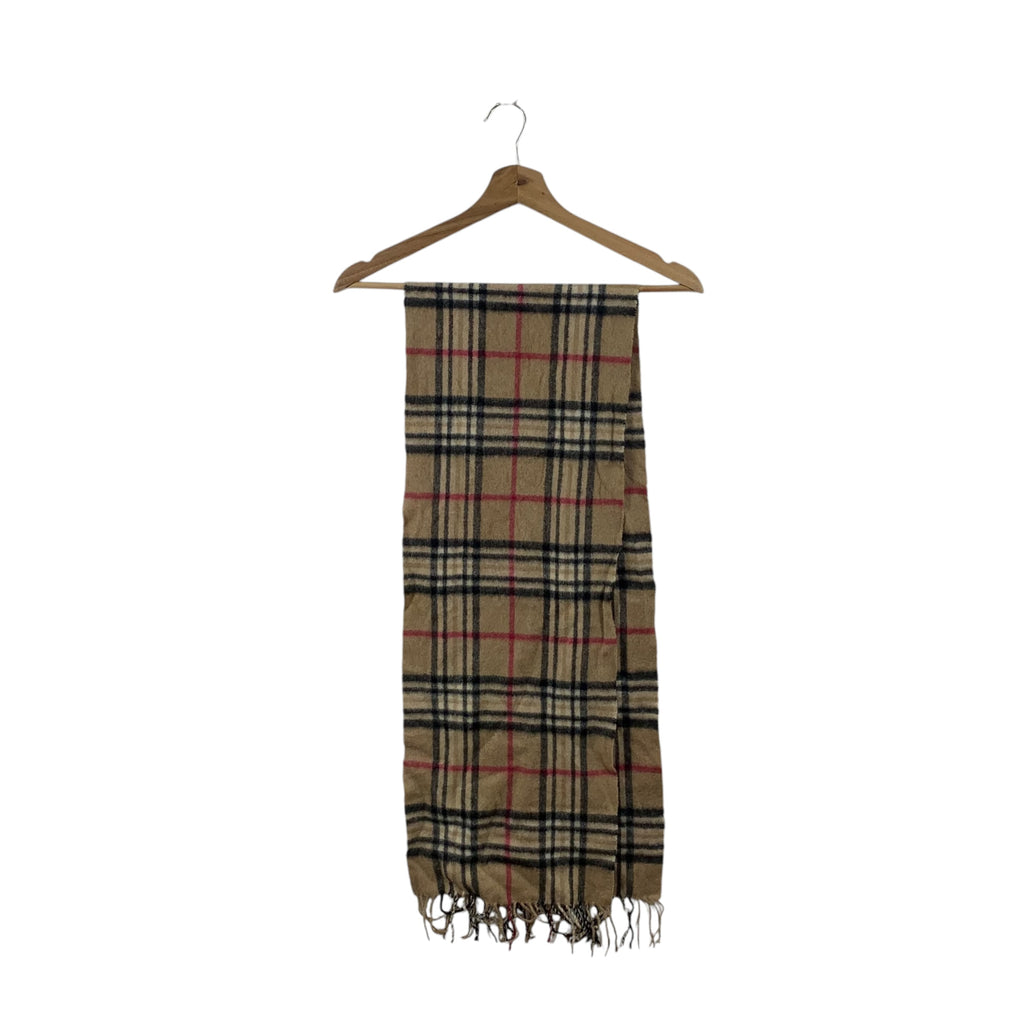 Vintage JAPAN TRADITIONAL Nova Checks Plaids Tartan Muffler Scarf Shawl Fringes
