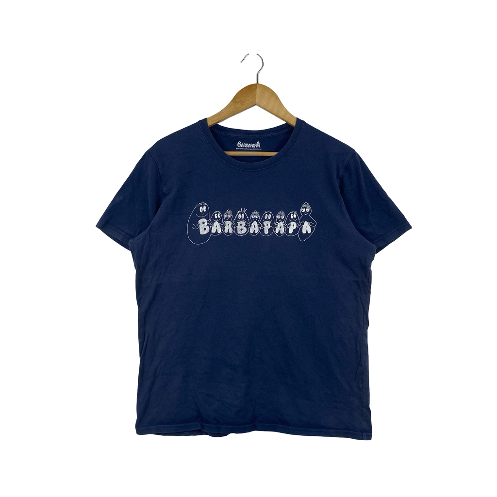 Vintage BARBAPAPA Character Logo Graphic T-Shirt Casual Streetwear Pop Culture Short Sleeve Top