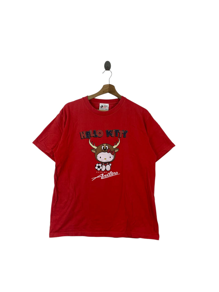 Vintage HELLO KITTY x KASHIMA ANTLERS Football Tee Shirt Top Soccer J League Club