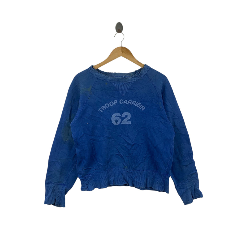 Vintage 1962 TROOP CARRIER ARMORED Thrashed Sweatshirt Sweater Pullover Jumper