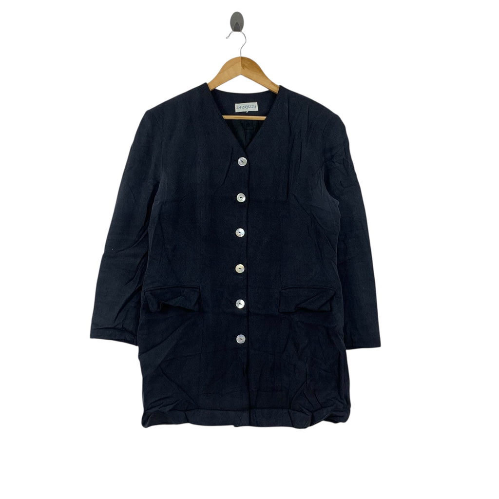 Vintage LA BREZZA ITALY Pure Silk Minimalist Design Coat Cardigan Jacket Parka