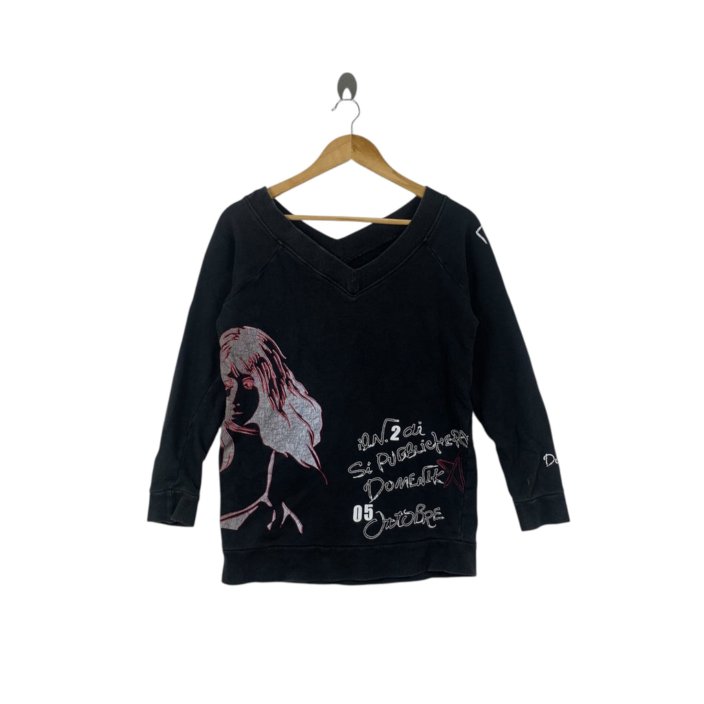 DOMENIKA IDOL ANIME Dance Pop Rhythm Tee Shirt Top Long Sleeve V-Neck