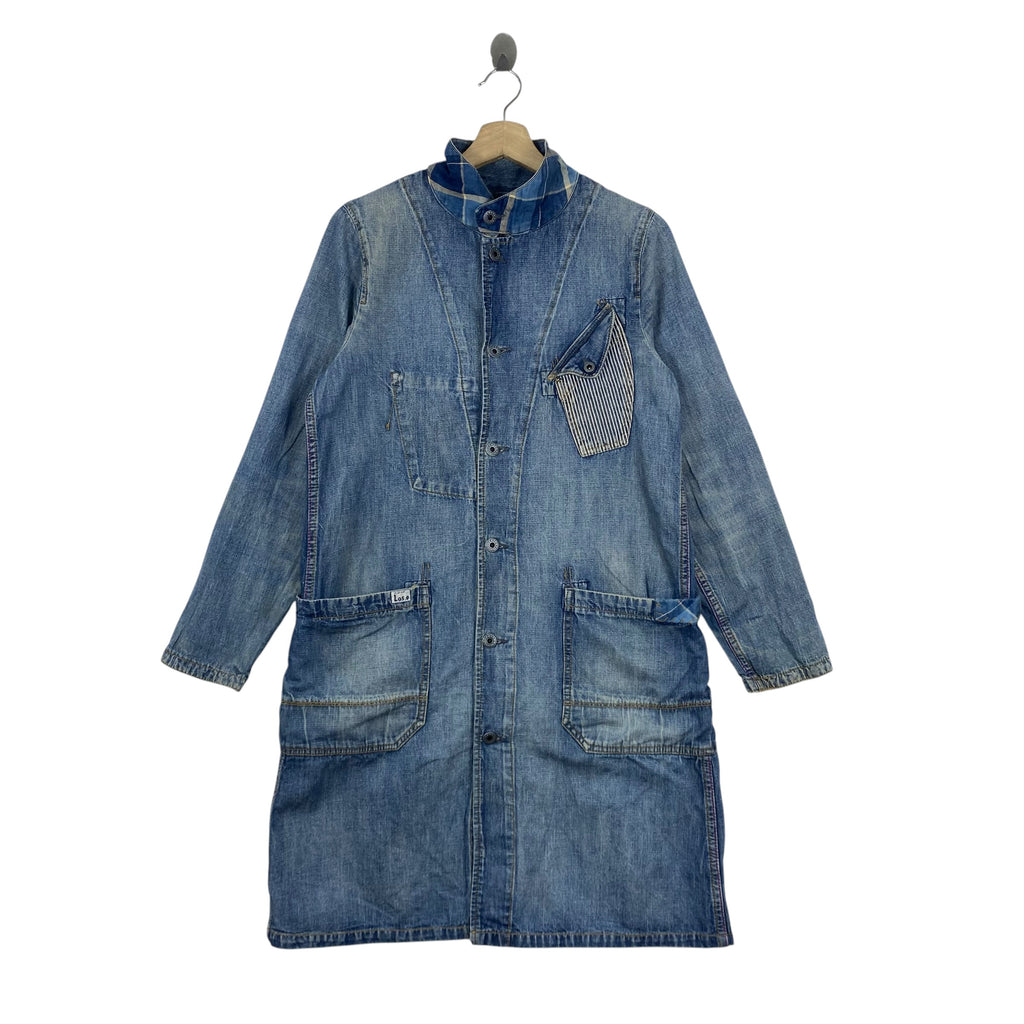 Vintage LOSE UNION Long Denim Coat Sanforized Worker Jacket