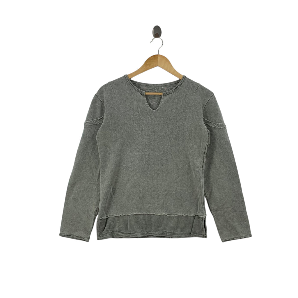 Vintage JAPAN DESIGNER Distress Design Pastel Sweatshirt Sweater Pullover Jumper Natural Dye