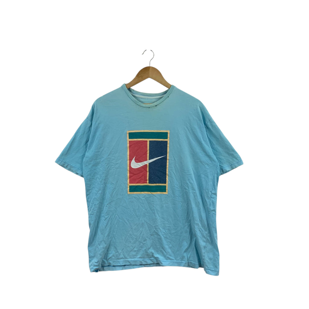 Vintage NIKE CHALLENGE COURT Sun Faded Tee Shirt Top Thrashed Tennis