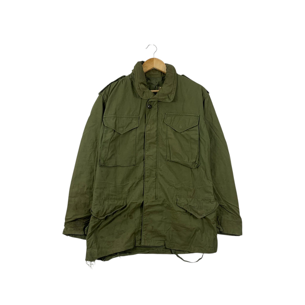 Vintage ALPHA INDUSTRIES M-65 Field Military Jacket Parka  Zipper Coat Made In USA