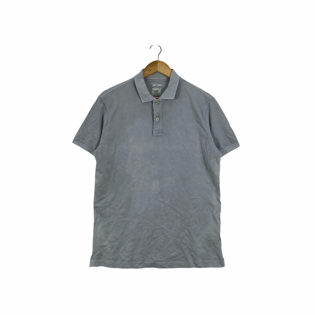 Vintage HENRY COTTONS Polo Shirt Slim Short Sleeve Classic Casual Golf Preppy Style Embroidered Logo Button Up Knit Collar
