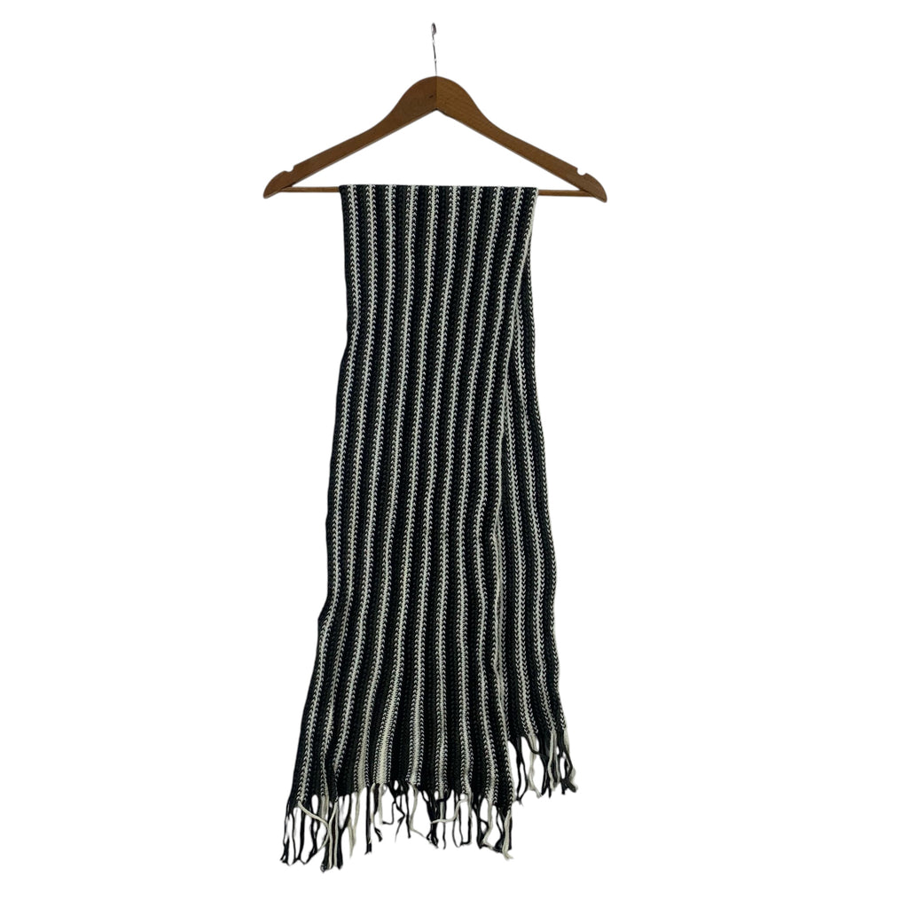 Vintage MFE Mode Modo Modus Striped Muffler Scarf Shawl Fringes