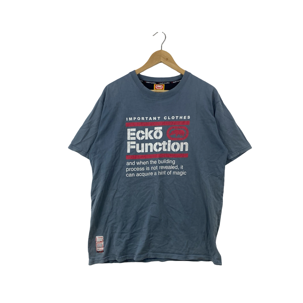 Vintage ECKO FUNCTION Tee Shirt Big Logo Graphic Spell Out Streetwear Hip Hop Y2K