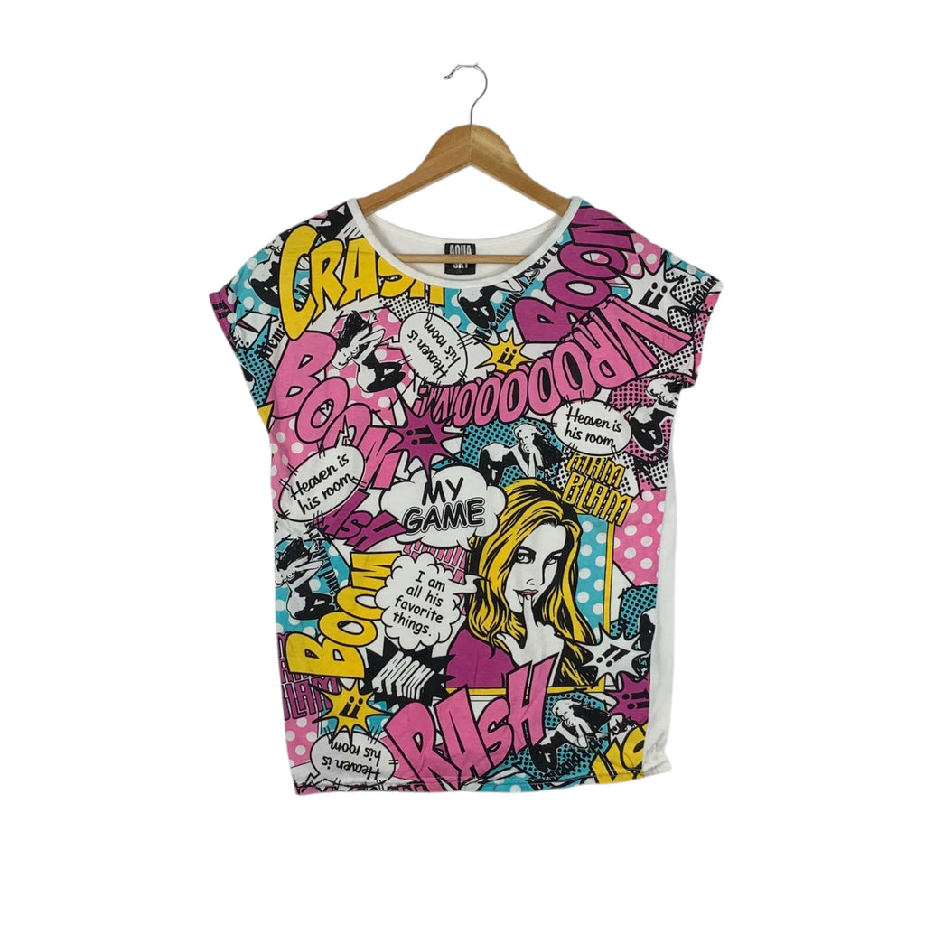 AQUA SKY x ROY LICHTENSTEIN Comic Strip Tank Top Tee Shirt Anime Manga