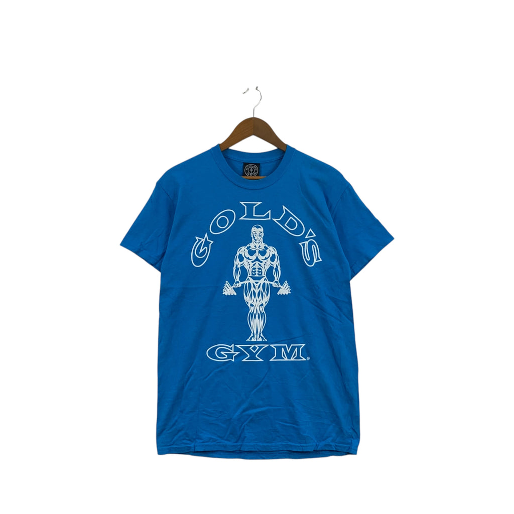 GOLDS GYM Extreme Activewear Made In USA Tee Shirt Top Blue Short Sleeve