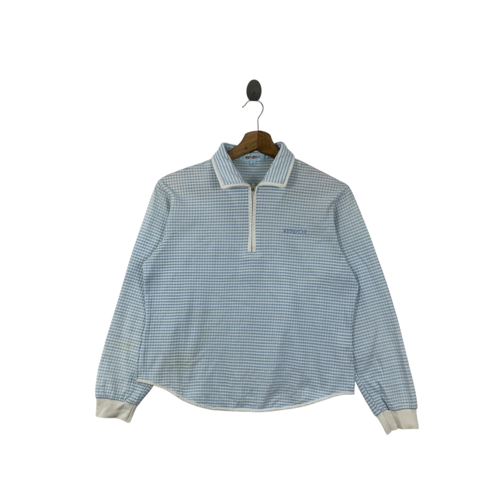 Vintage KENZO PARIS GOLF Collection Plaids Checks Half Zipper Sweater Sweatshirt Jumper