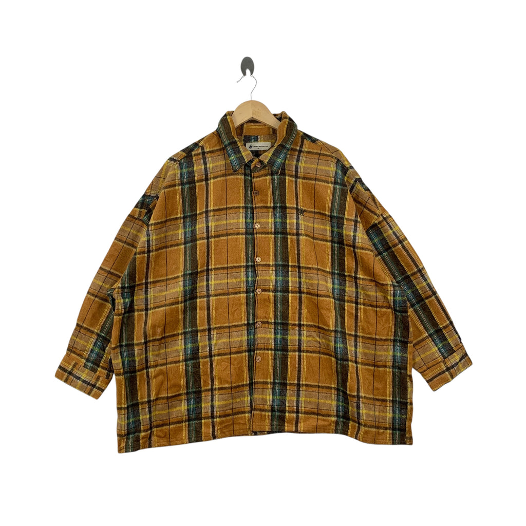 Vintage BEVERLY HILLS POLO CLUB Tartan Button Up Baggy Tee Shirt Casual Plaids Checks