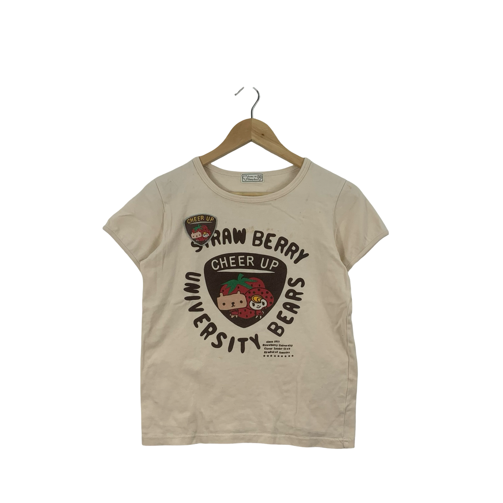 KUMA NO EIMY CHAN Strawberry University Cheer Leader Club Symbol of America Tee Shirt Top