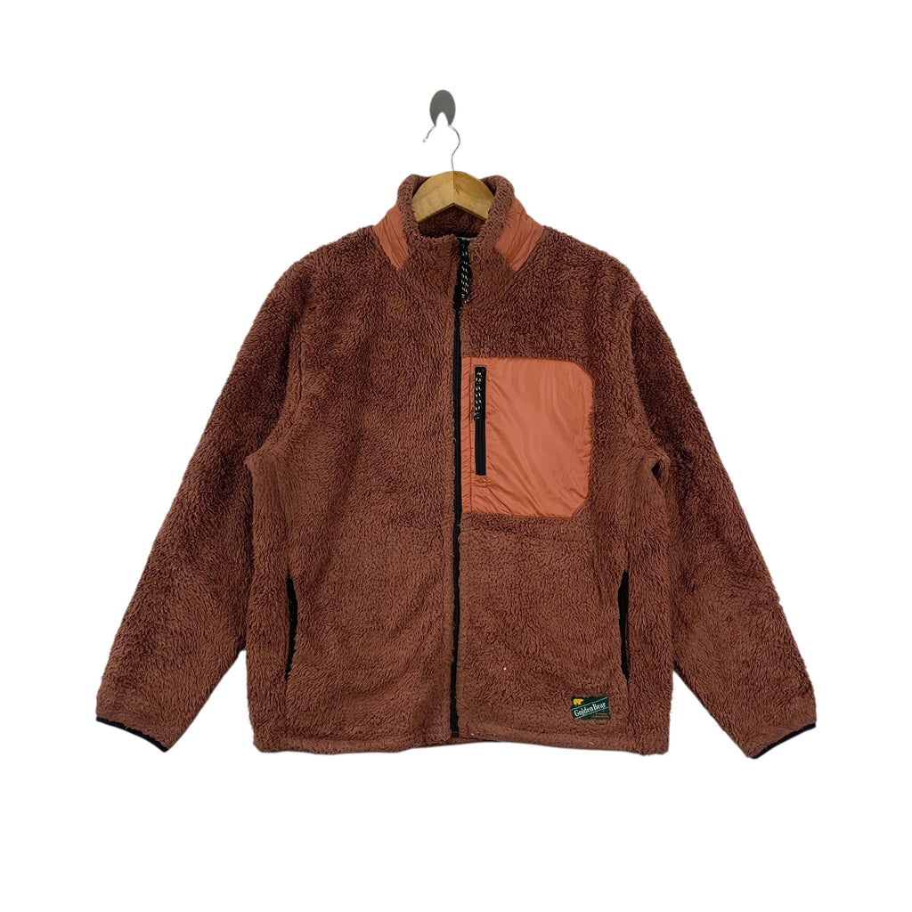 Vintage GOLDEN BEAR USA Jack Nicklaus Sherpa Fleece Jacket Outdoor Retro X Deep Pile