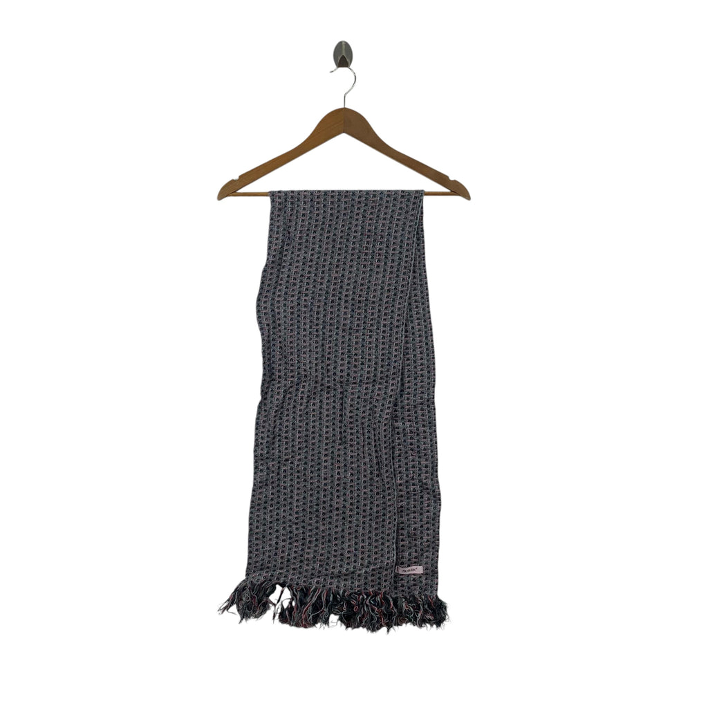 Vintage MK KLIEN + PARIS Collection Monogram Muffler Scarf Shawl Fringes