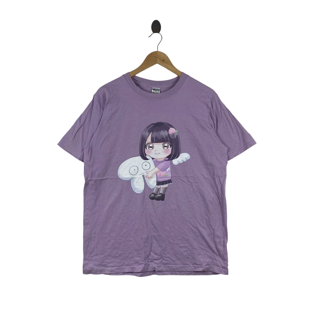 Vintage PRINTSTAR  KAWAII Anime Girl Graphic Tee Shirt Japanese Cute Character Harajuku Casual Streetwear