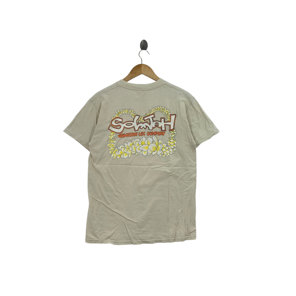 Vintage 90s SOLJAH HAWAII SURF Lei Company Thrashed Tee Shirt Top Beach Vacation