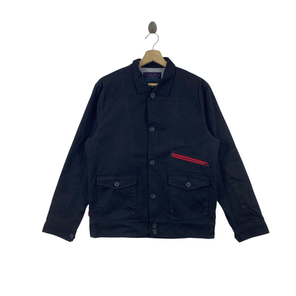 Vintage MILK A BROOKLYN  Chore Work Jacket Zip Pocket Streetwear Coat Utility Jacket Outerwear Casual