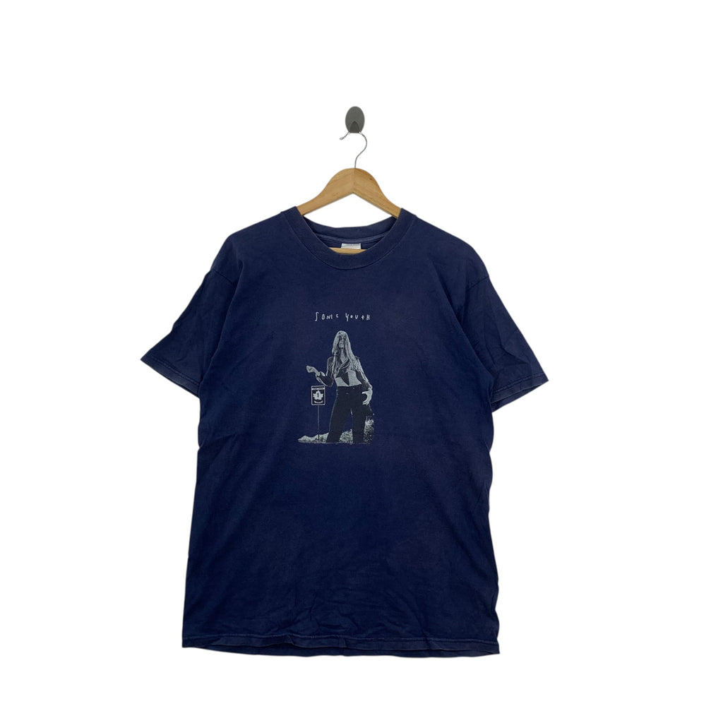Vintage SONIC YOUTH GRUNGE Hitchhiker Girl Kim Gordon Tee Shirt Top Album Tour Promo Band