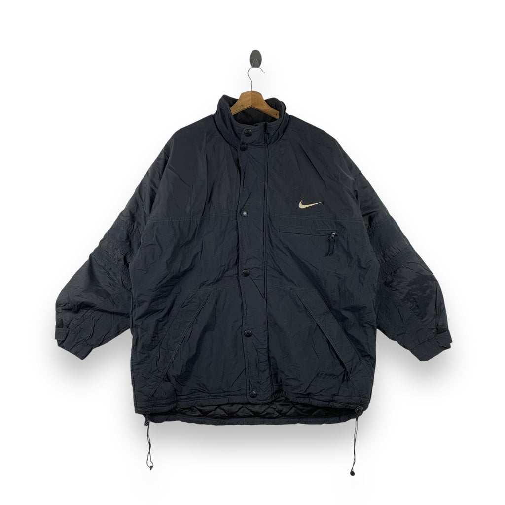 Vintage 90’ NIKE SWOOSH Logo Puffer Quilted Insulated Jacket Windbreaker Winter Coat