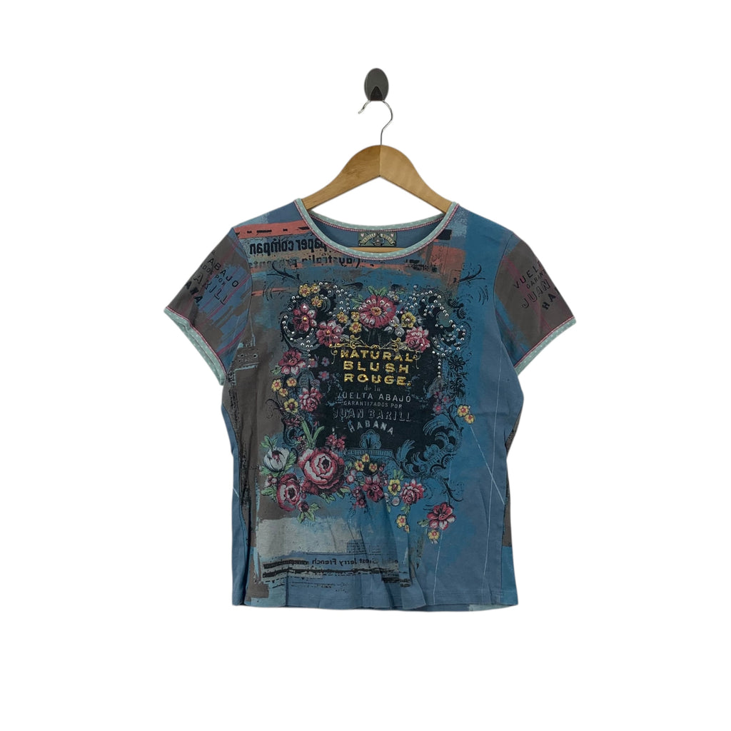 VANILLA SUGAR Juan Bar Habana Bling Over Print Tee Shirt Top Design Studio