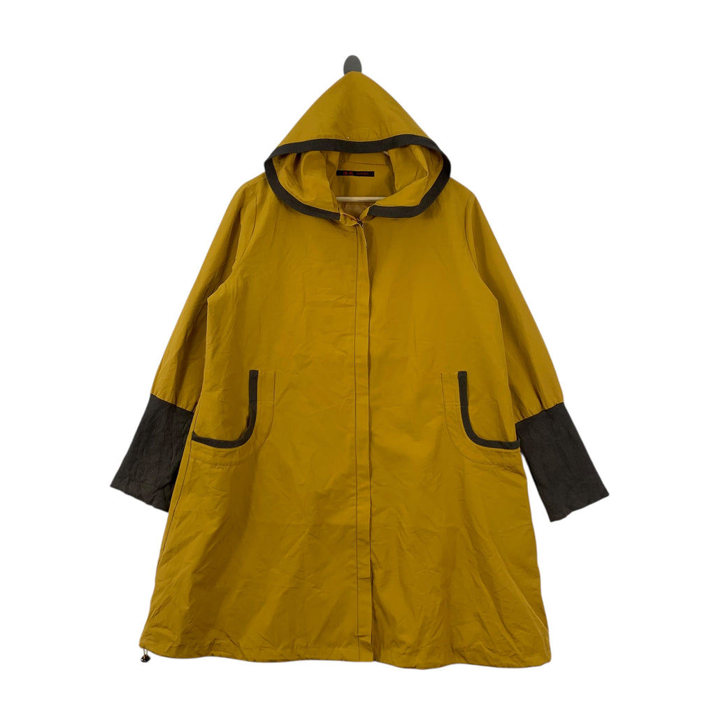 TAKEO KIKUCHI JAPAN Outdoor Yellow Long Jacket Hoodie Windbreaker